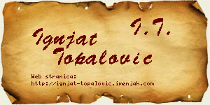 Ignjat Topalović vizit kartica